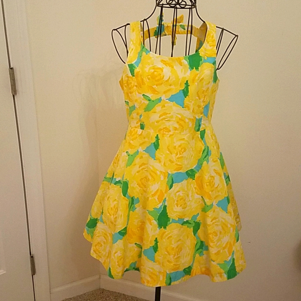 Lilly Pulitzer Yellow Floral Kids Dress